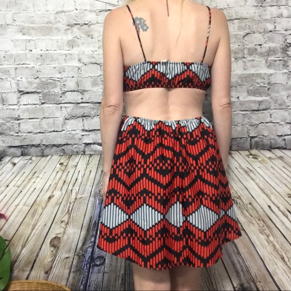 Love Audrey Red Cut out Waist Dress - Picture 3 of 8